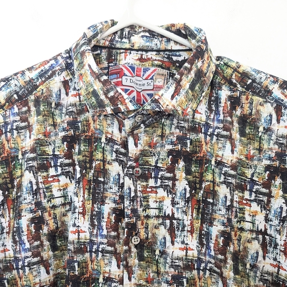 7 Downie St. London Couture Button Down Short Sleeve Shirt - Size 1X - Picture 1 of 10